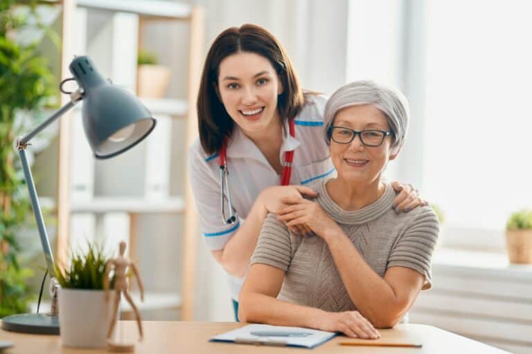 Female patient listening to doctor