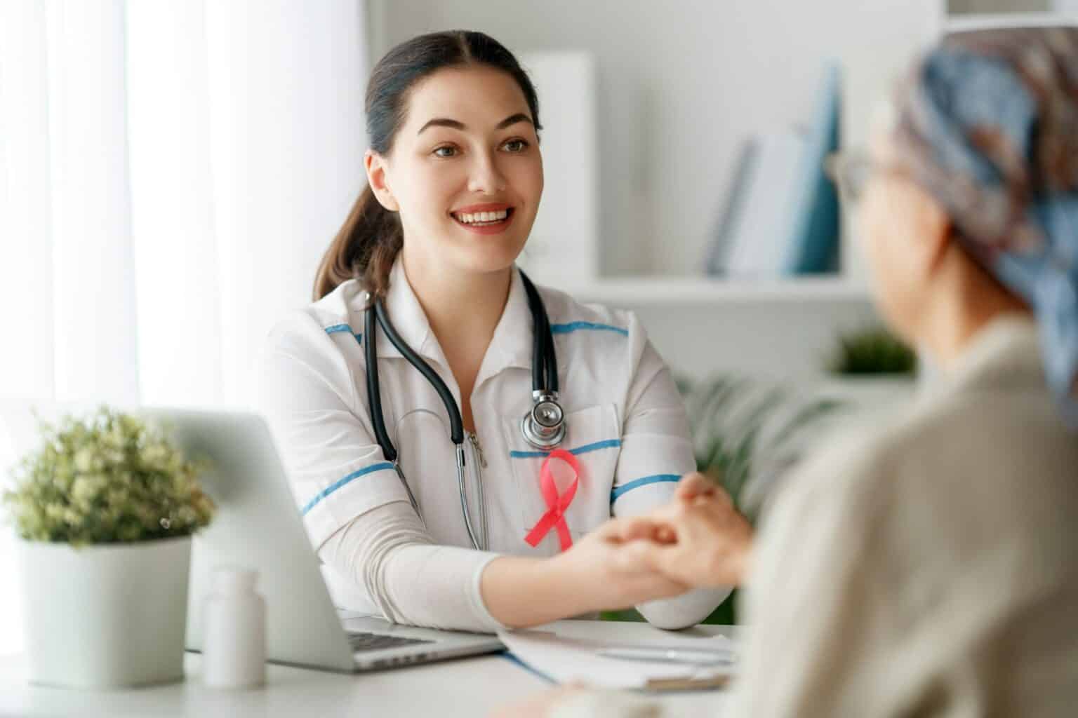 Female patient listening to doctor